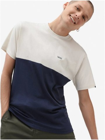 Krémovo-modré pánské tričko VANS Colorblock