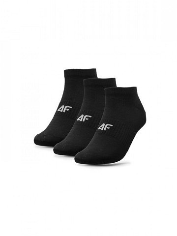 4F Sada 3 párů dámských vysokých ponožek 4FAW23USOCF197 Černá