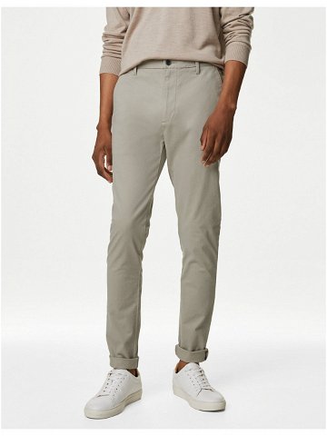 Světle šedé pánské chino kalhoty Marks & Spencer