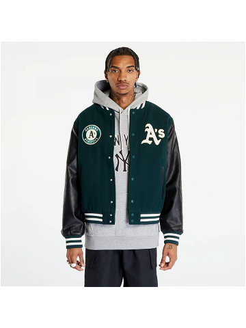 New Era Oakland Athletics Mlb Large Logo Varsity Jacket Dark Green