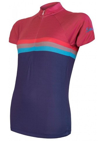Sensor Cyklo Summer Stripe dámský dres kr rukáv modrá lilla