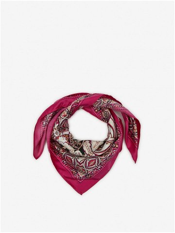 Tmavě růžový dámský vzorovaný saténový šátek ORSAY