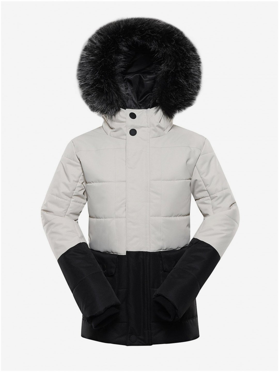 Černo-bílá holčičí zimní bunda ALPINE PRO Egypo