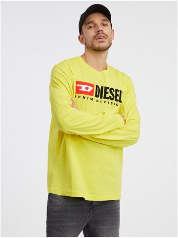 Žluté pánské tričko s dlouhým rukávem Diesel