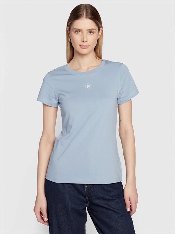 Calvin Klein Jeans T-Shirt J20J220300 Světle modrá Slim Fit