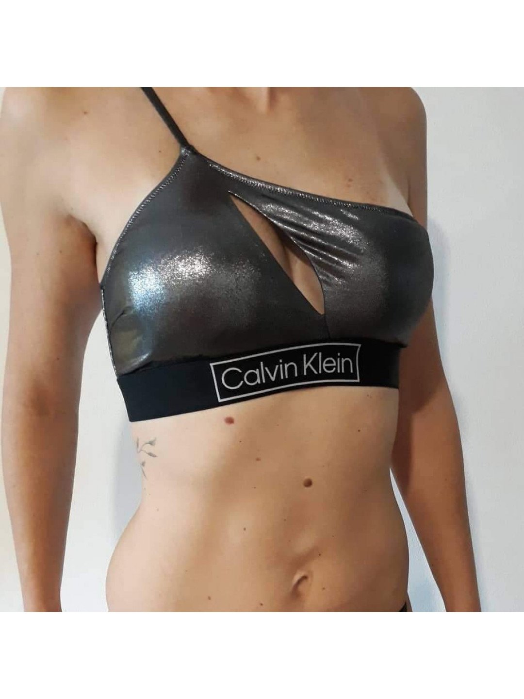Dámské plavky Calvin Klein KW01944 ONE SHOULDER černé