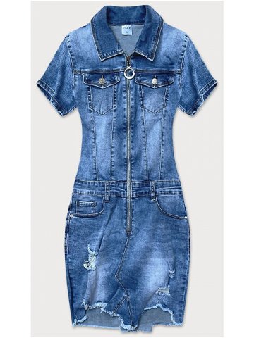 Světle modré džínové šaty s protrženími GD6622 odcienie niebieskiego S 36
