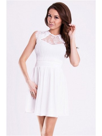 Dámské společenské šaty s rozšířenou sukní EMAMODA bílé – Bílá S – YNS S ecru