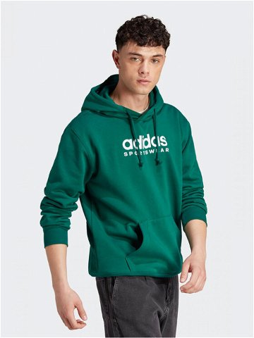 Adidas Mikina ALL SZN Fleece Graphic IJ9426 Zelená Loose Fit