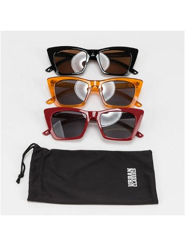 Urban Classics Sunglasses Tilos 3-Pack Black Orange Red