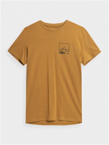 4F T-Shirt 4FAW23TTSHM0894 Béžová Regular Fit