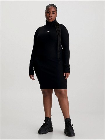 Černé dámské svetrové šaty s rolákem Calvin Klein Jeans