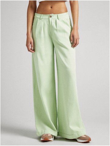 Světle zelené dámské široké kalhoty Pepe Jeans Monna