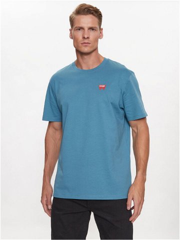 Wrangler T-Shirt Sign Off 112341129 Modrá Regular Fit