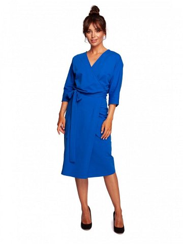 B241 Zavinovací šaty s páskem na zavazování – královská modř EU XXL