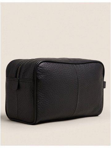 Černá pánská kožená kosmetická taška Marks & Spencer