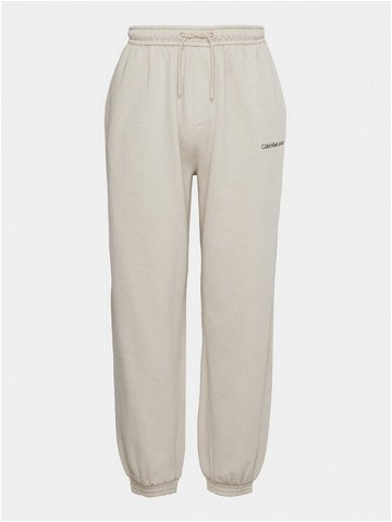 Calvin Klein Jeans Teplákové kalhoty J30J322925 Écru Relaxed Fit