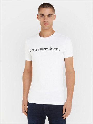Calvin Klein Jeans T-Shirt J30J322552 Bílá Slim Fit