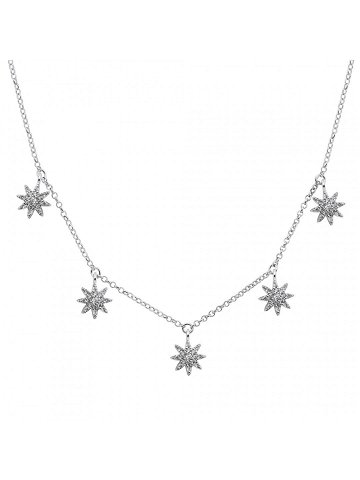 Brilio Silver Třpytivý stříbrný náhrdelník s čirými zirkony NCL14W