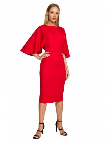M700 Pouzdrové šaty s kimonovými rukávy – červené EU XXL