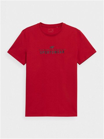 4F T-Shirt 4FAW23TTSHM0878 Červená Regular Fit