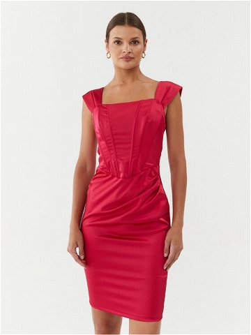 Rinascimento Koktejlové šaty CFC0115251003 Růžová Slim Fit