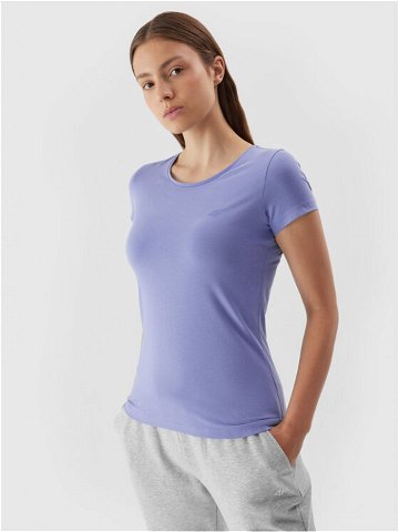 4F T-Shirt 4FAW23TTSHF0906 Modrá Slim Fit