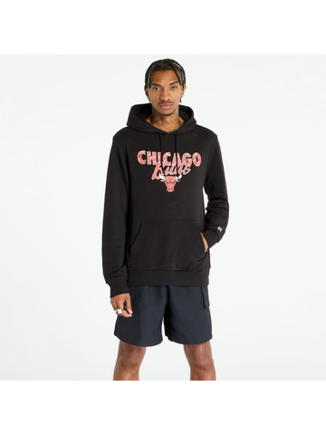 New Era Team Script Hoody Chicago Bulls Black Front Door Red