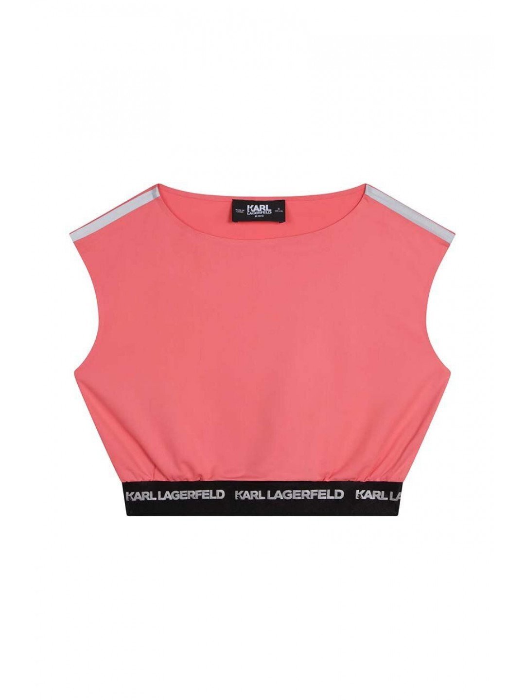 Dětská halenka Karl Lagerfeld růžová barva hladká