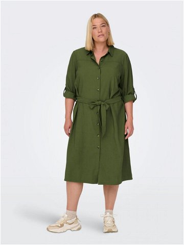 ONLY Carmakoma Košilové šaty 15285282 Zelená Regular Fit