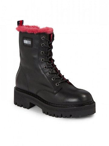 Tommy Jeans Polokozačky Tjw W Urban Boot Smooth Ltr Wl EN0EN02402 Černá