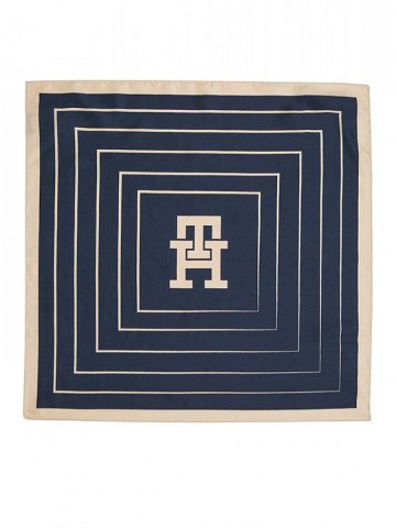 Tommy Hilfiger Šátek Monogram All Over Silk & Box AW0AW15807 Tmavomodrá