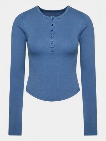BDG Urban Outfitters T-Shirt Henley Ls Tee 75260075 Modrá Slim Fit