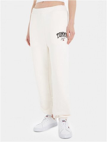 Tommy Jeans Teplákové kalhoty New Varisty DW0DW16379 Bílá Relaxed Fit