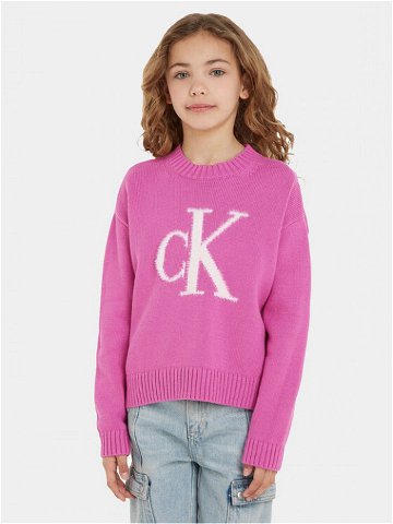 Calvin Klein Jeans Svetr Fluffy Monogram IG0IG02220 Růžová Regular Fit
