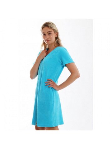 BARI 5464 3 4 šaty s krátkým rukávem blue atoll XXL pohodlné zavazovací šaty s krátkým rukávem 6335 blue atoll