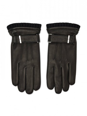 Calvin Klein Pánské rukavice Leather Rivet Gloves K50K507425 Černá