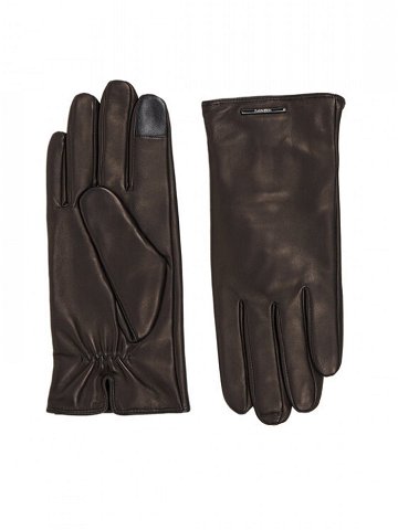 Calvin Klein Pánské rukavice Modern Bar Leather Gloves K50K511017 Černá