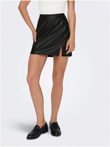 Černá dámská koženková mini sukně ONLY Leni