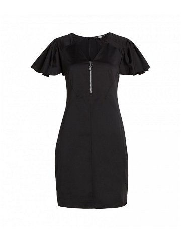 Šaty karl lagerfeld pleated sleeve w zip dress černá 44