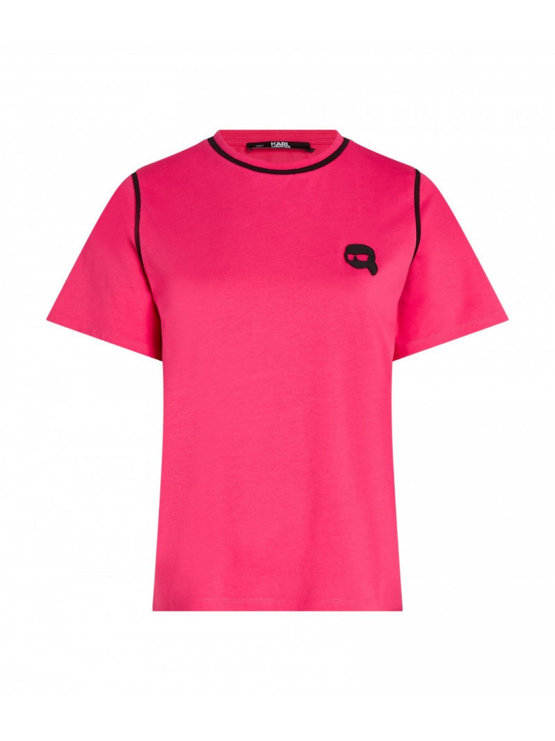 Tričko karl lagerfeld ikonik 2 0 t-shirt w piping růžová s