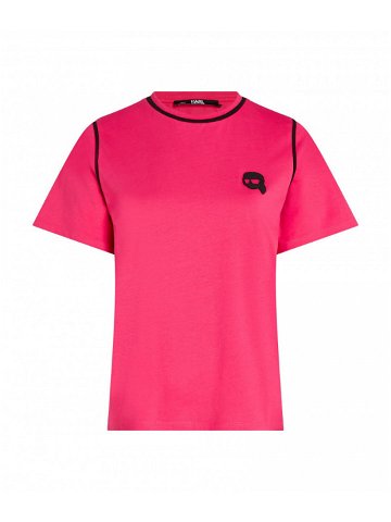 Tričko karl lagerfeld ikonik 2 0 t-shirt w piping růžová xs