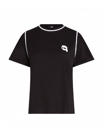 Tričko karl lagerfeld ikonik 2 0 t-shirt w piping černá s