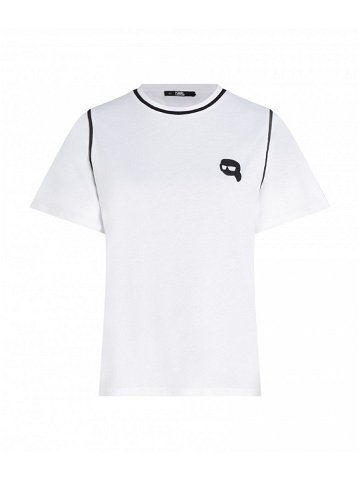 Tričko karl lagerfeld ikonik 2 0 t-shirt w piping bílá l