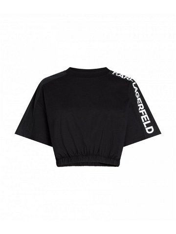 Tričko karl lagerfeld nylon mix t-shirt černá xl