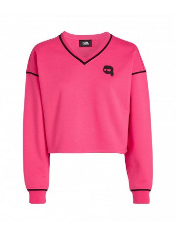 Mikina karl lagerfeld ikonik 2 0 cropped sweatshirt růžová l