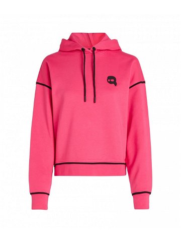 Mikina karl lagerfeld ikonik 2 0 hoodie růžová l