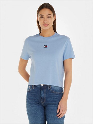 Tommy Jeans T-Shirt Badge DW0DW15640 Světle modrá Classic Fit