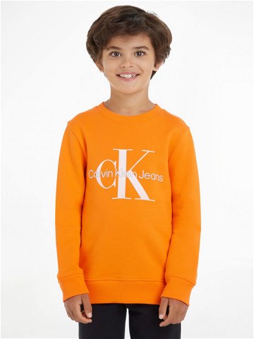Calvin Klein Jeans Mikina dětská Oranžová
