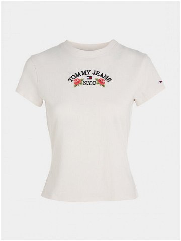 Tommy Jeans T-Shirt Bby Floral Flag DW0DW16449 Bílá Slim Fit